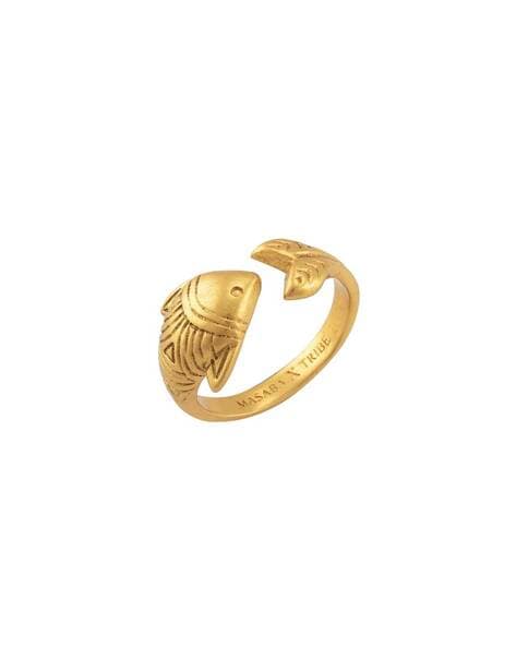 Lovely Fish Tail Adjustable Gold Ring