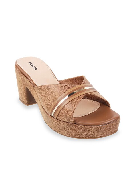 Buy Beige Heeled Sandals for Women by Mochi Online