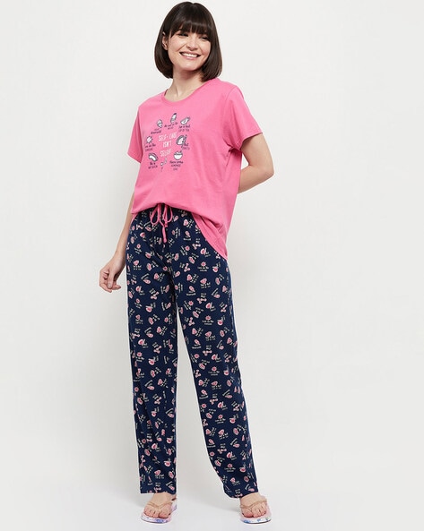 Buy Pink Night LoungeWearSets for Women by max Online Ajio