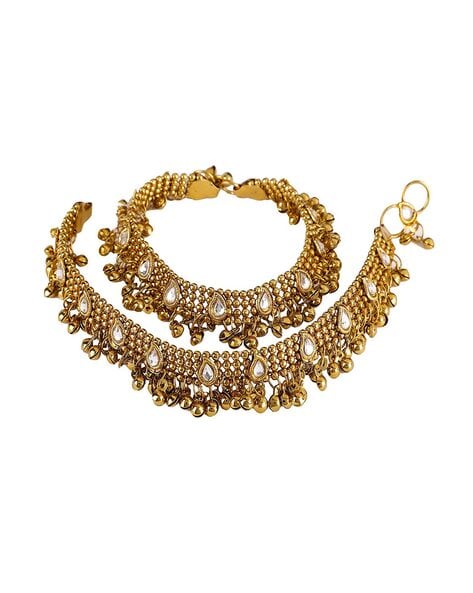 Gold covering store anklets online