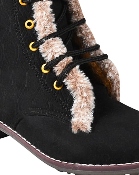 Mid calf store fur lined boots