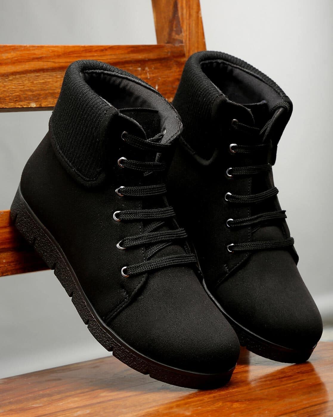 Ankle-Length Lace-Up Boots
