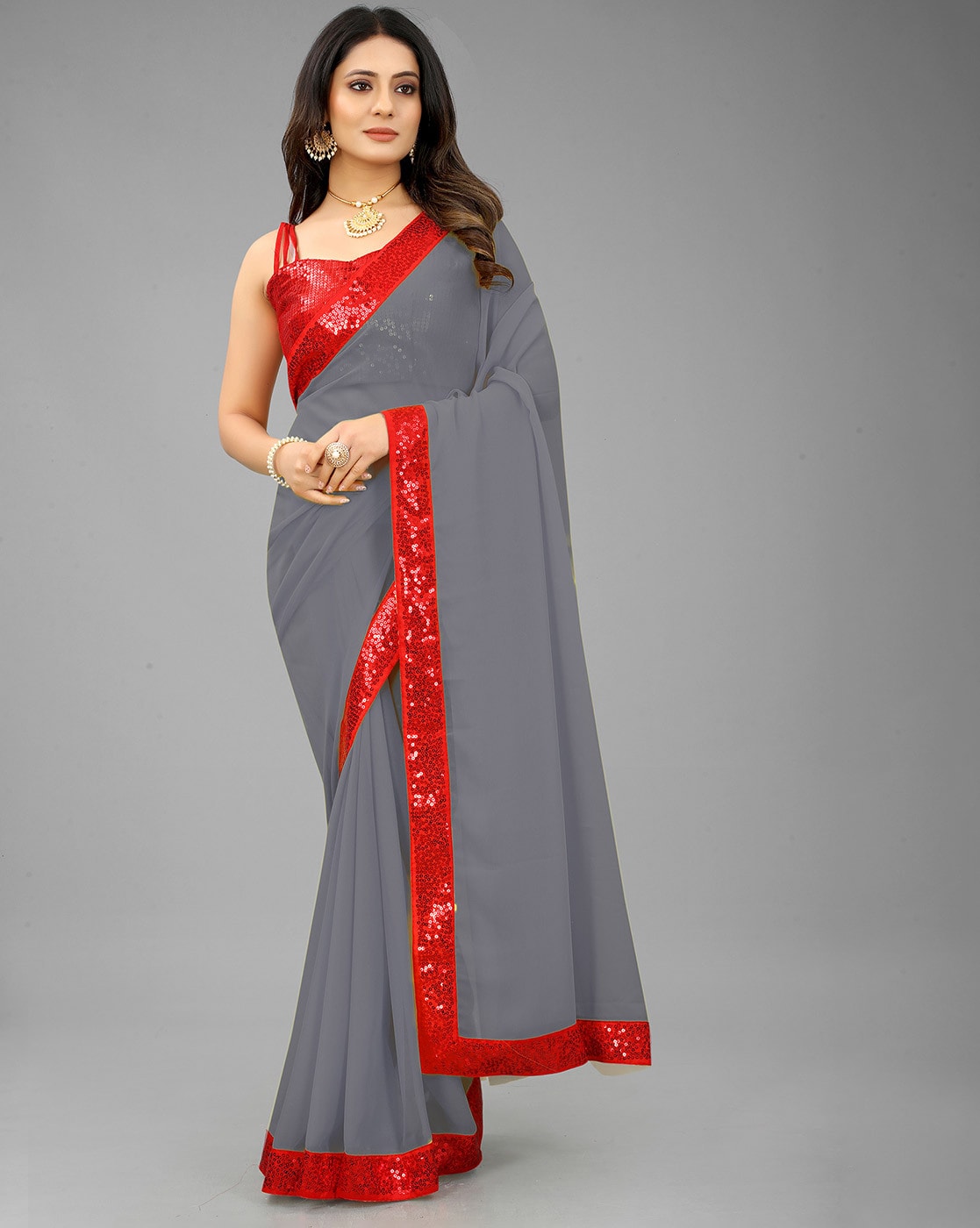 Buy SGF11 Women's Kanjivaram Soft Silk Saree With Blouse Piece (Grey  Purple) at Amazon.in