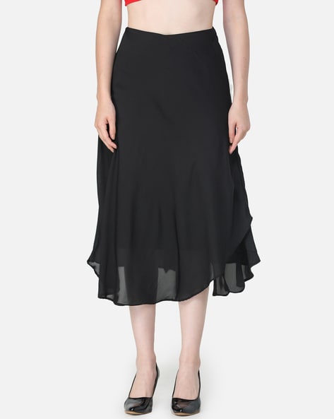 Buy Alex Evenings Womens Panel Tea Length Skirt Black M at Amazonin
