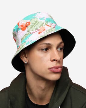 french accent Leaf Print Bucket Hat-picture-16