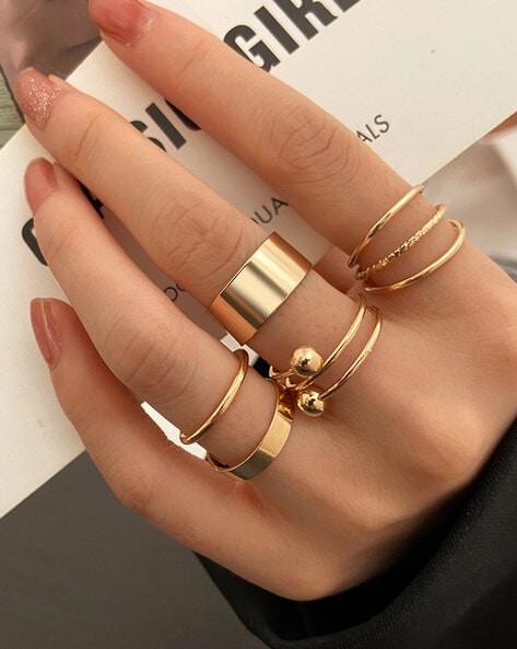 Buy Feather Tribal Rings Minimal Gold Ring Set Boho Chic Jewelry Knuckle  Stacking Ring Set Minimalist Stacking Rings Midi Rings Online in India -  Etsy
