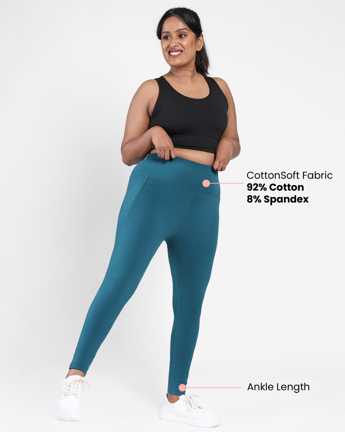 DailyWear Womens Solid Knee Length Short Yoga Cotton Leggings Navy, Medium  - Walmart.com
