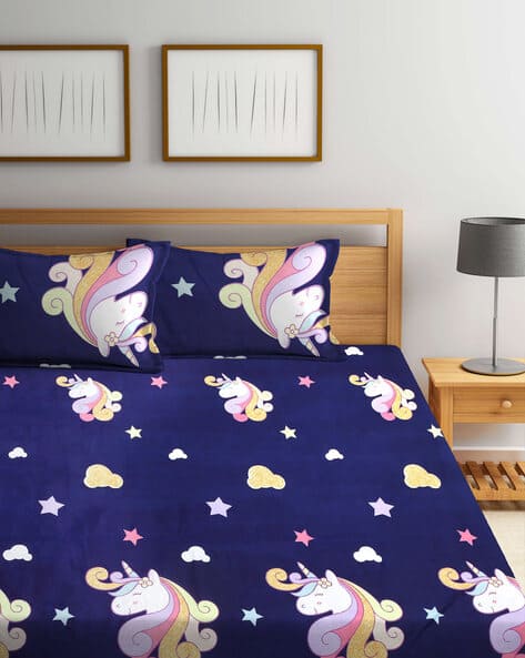 Buy Blue Bedsheets for Home Kitchen by Arrabi Online