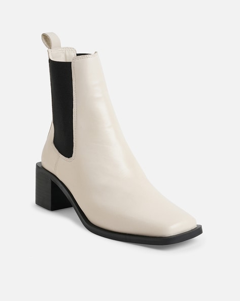 Basic Chunky Heeled Ankle Boots - Cider