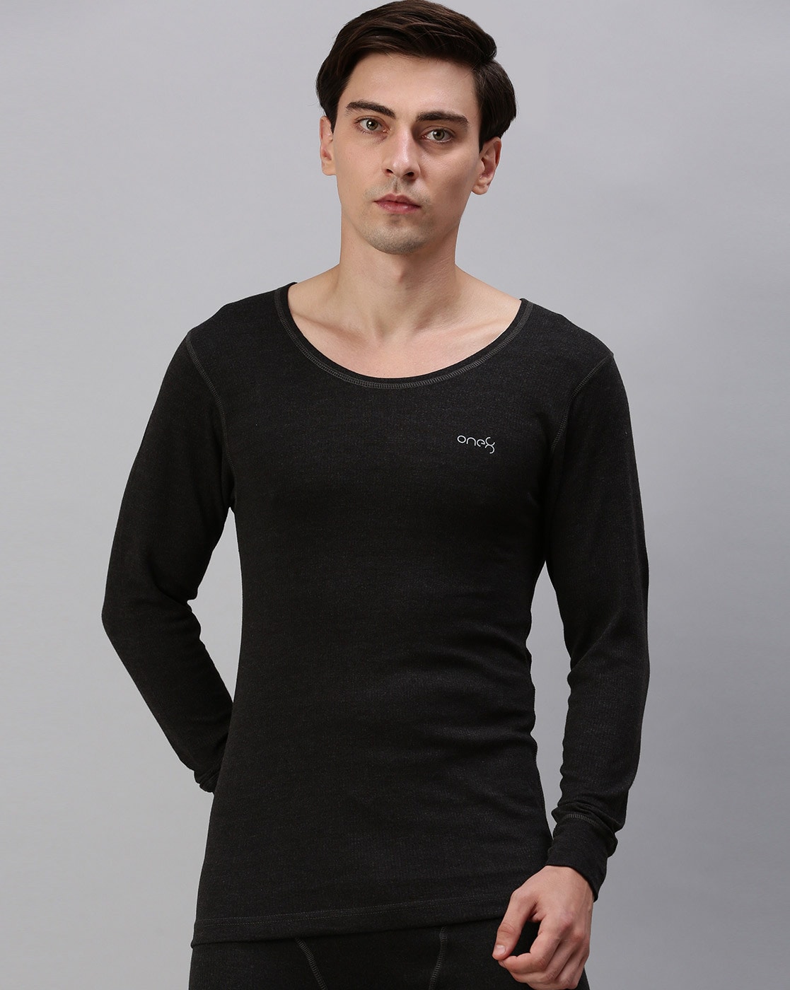 Buy Men's Super Combed Cotton Rich Half Sleeved Thermal Undershirt with  Stay Warm Technology - Black 2400