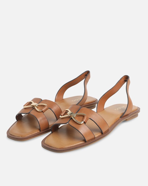 COS Leather Slingback Sandals in BLACK | Endource