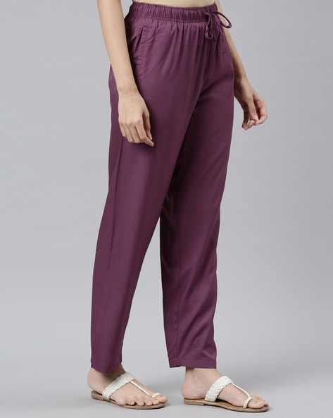Womens warm running trousers - purple