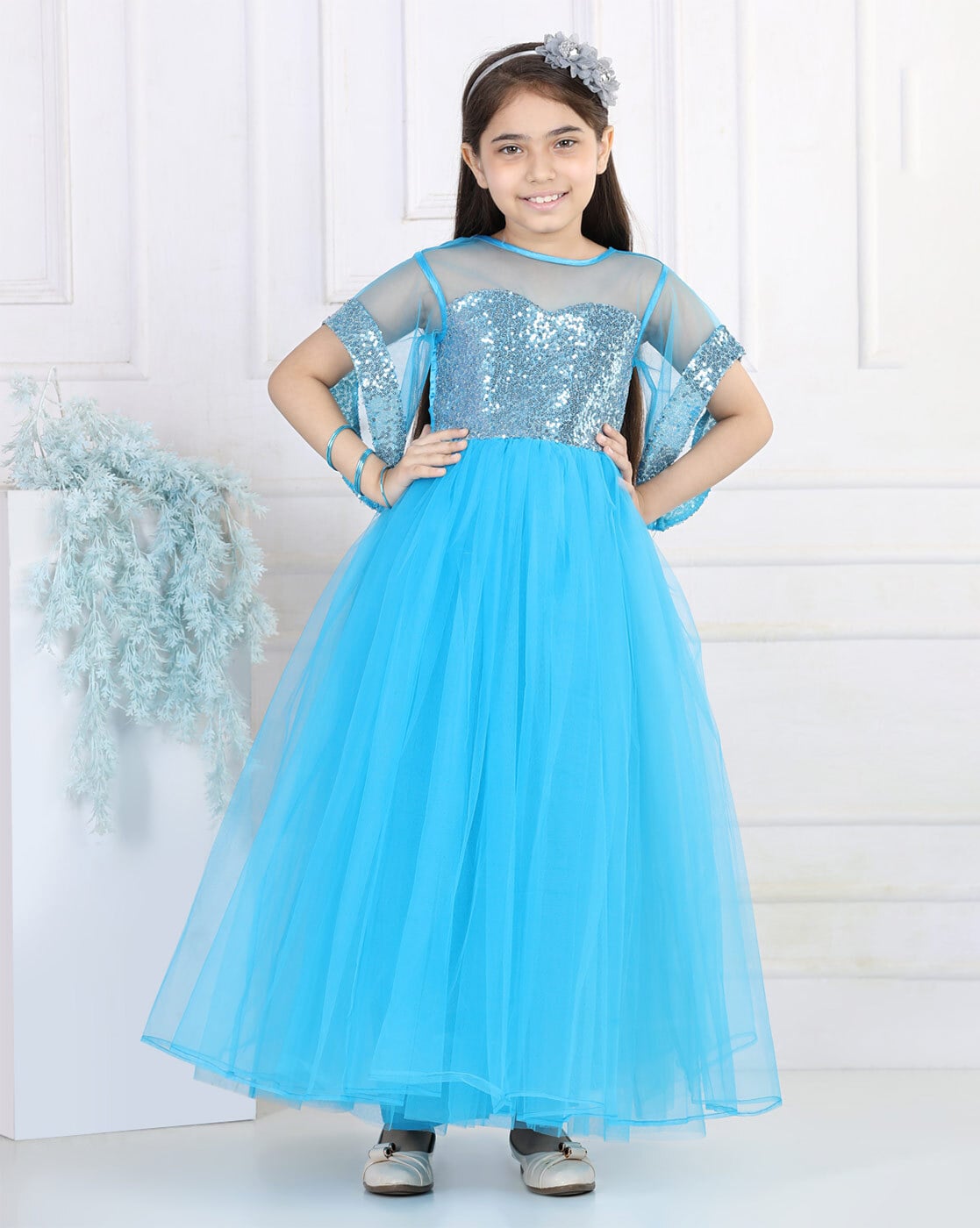 Navy Blue Lace Flower Girl Dresses Tulle Kids Ball Gown Dress on Luulla