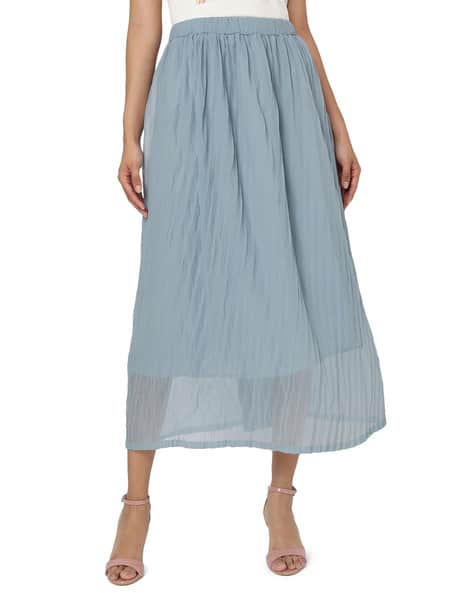 Buy Ice Blue Skirts for Women by SMARTY PANTS Online