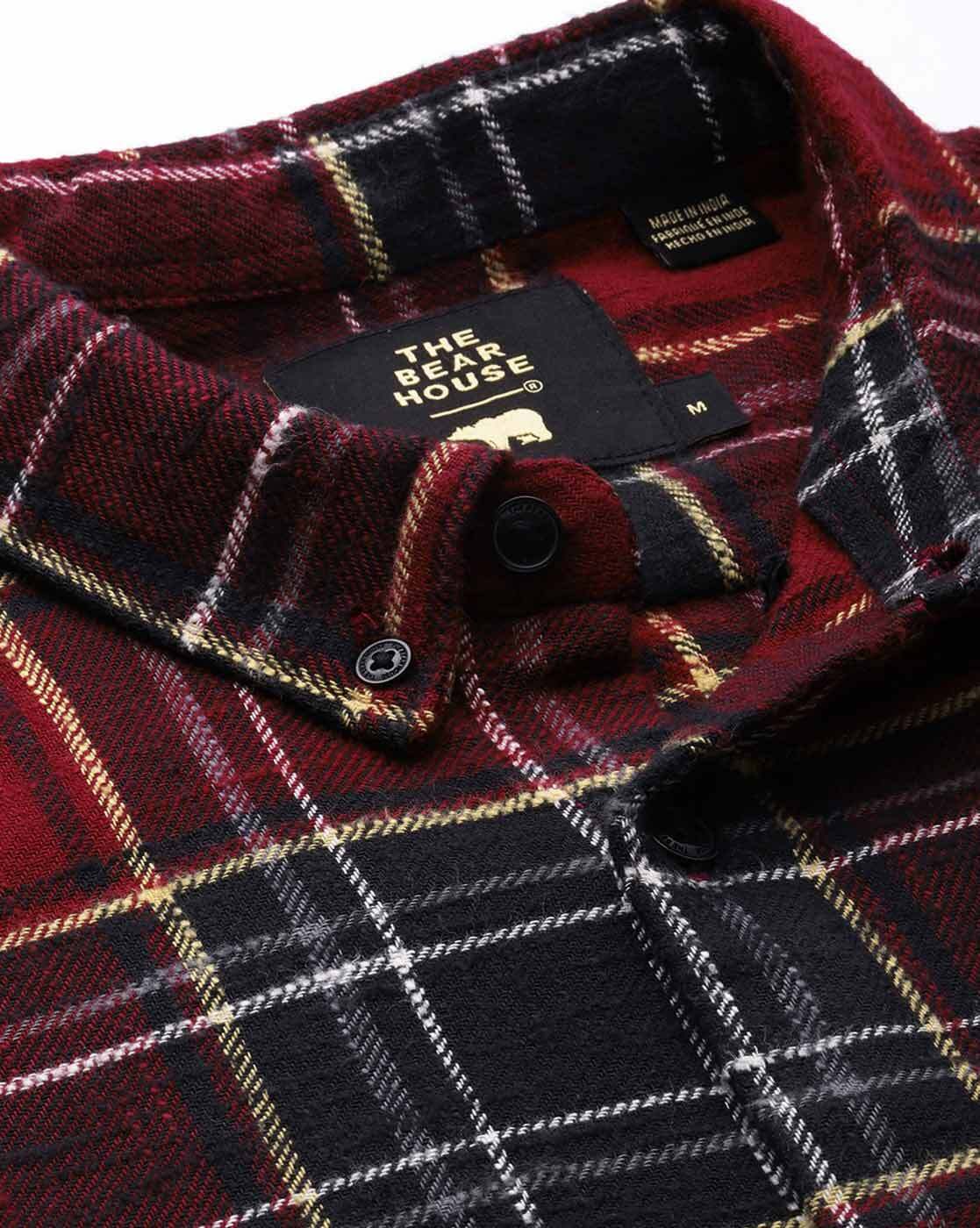 Buy Maroon Shirts for Men by THE BEAR HOUSE Online