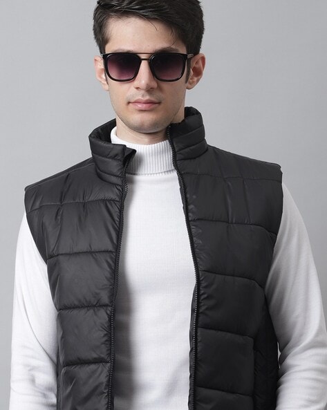 CROCODILE BOMBER JACKET HALF SLEEVES HI-NECK CONCEALED ZIPPER at best price  in Bengaluru