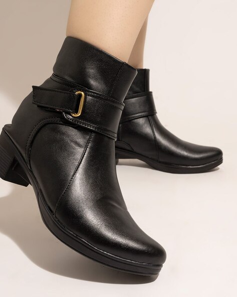 Ladies velcro store ankle boots