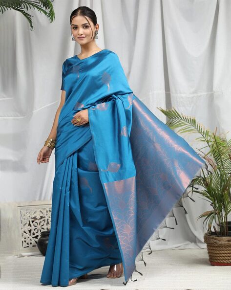 Firozi Banarasi Silk Saree | Art silk sarees, Saree, Silk sarees