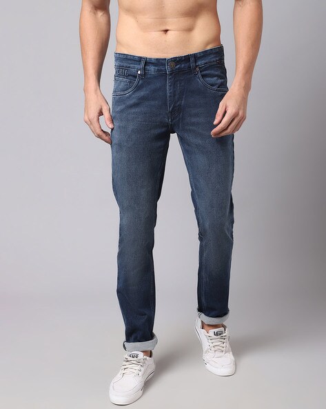 Buy Cantabil Men Med. Mercerised Jeans online