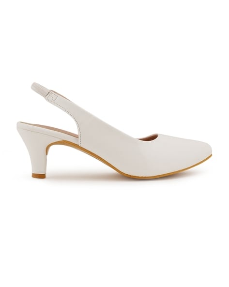 Suede Pointed Flat Slingback Shoes - Cream | Konga Online Shopping