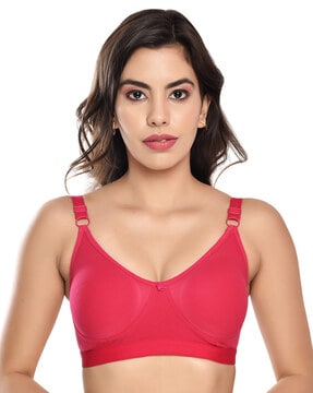 Buy Elina Women's Pink White B-Cup T-shirt Bra (Set of 2) Online at Low  Prices in India 