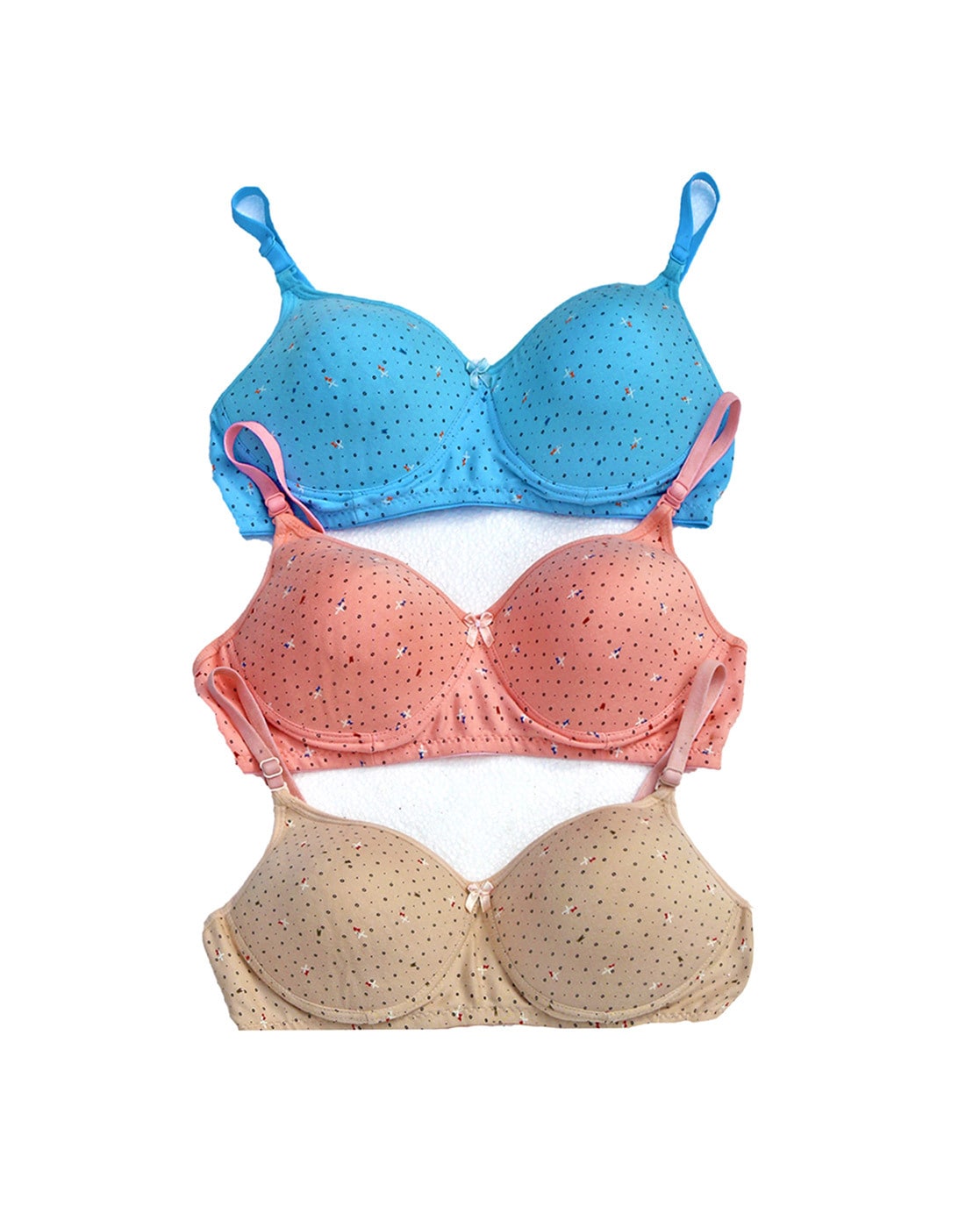 Buy CUTONS Non-Padded Soft Everyday Front Open Cotton Bra Combo (Pack of 3)  Online at Best Prices in India - JioMart.