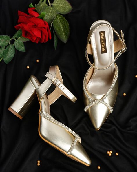 Mochi Gold Heels - Buy Mochi Gold Heels online in India
