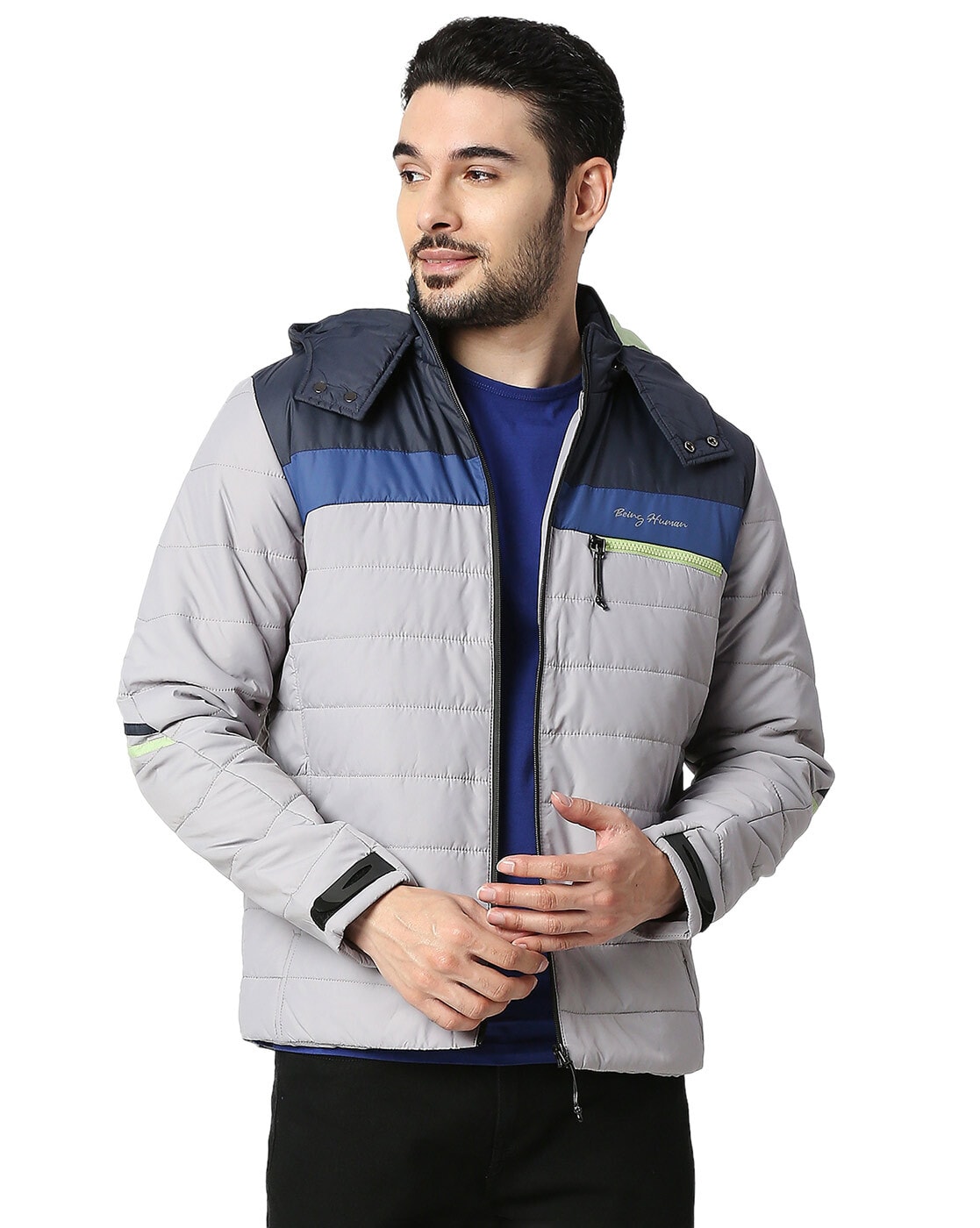 Being Human Regular Fit Men Collared Jackets-White