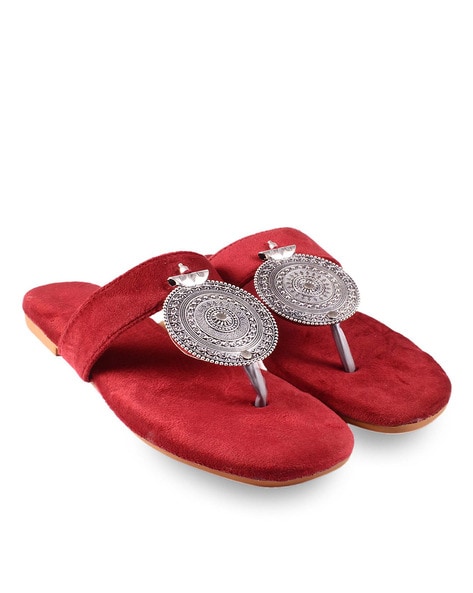 Buy Red Flat Sandals for Women by APRATIM Online | Ajio.com