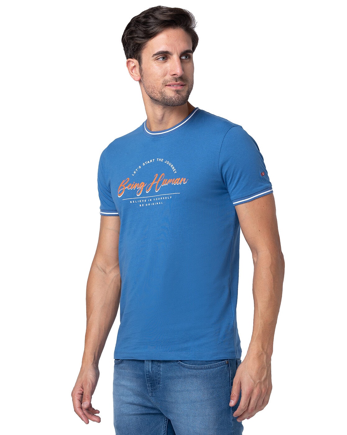 Buy Being Human Blue Regular Fit Denim Shirt for Men Online @ Tata CLiQ