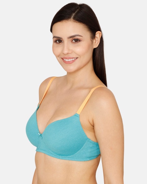 Buy Zivame Sky Blue Non Wired Non Padded Full Coverage Bra for