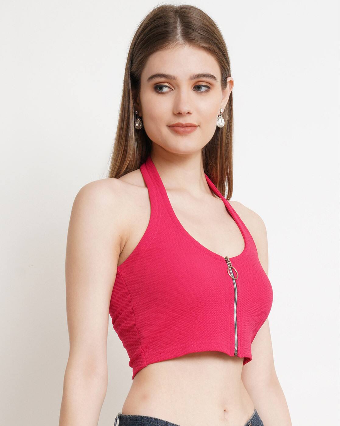 Buy Pink Tops for Women by POPWINGS Online | Ajio.com