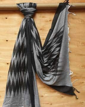 molcha by babita singh Geometric Print Dupatta with Tassels-picture-16