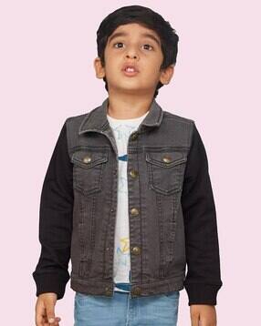 Denim Jacket with Flap Pockets-image-32