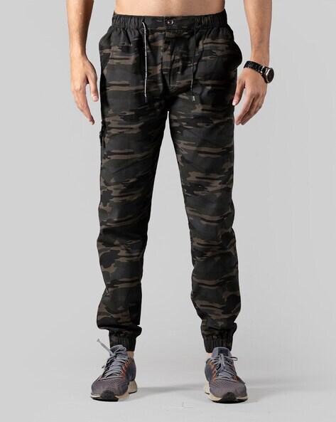 Fixed Waist Relaxed Camo Cargo Pants