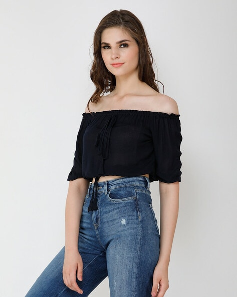 Cold shoulder tops online limeroad