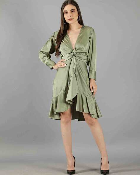zimmermann wrap dress olive