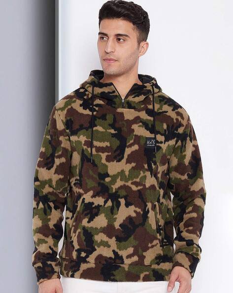 Camouflage Hoodie with Kangaroo Pockets - Main Image