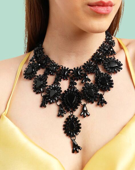 Buy Now Black Gold Beaded Choker Necklace @ Best Price