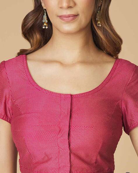 Buy Tissue Woven Elasticated Blouse for Women Online at Fabindia | 10664262