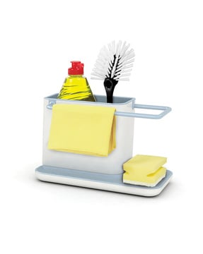 Kitchen Sink Caddy Sponge Holder Scratcher Holder Cleaning Brush Holder Sink Organizer(Grey)