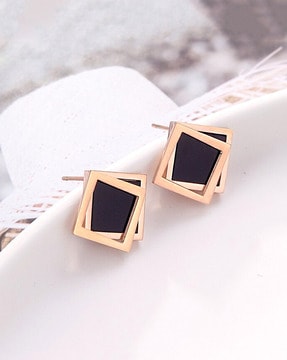 Rose gold and deals black earrings