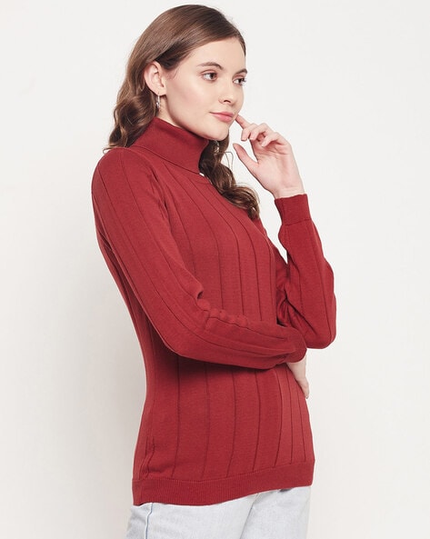 Ribbed hot sale red turtleneck