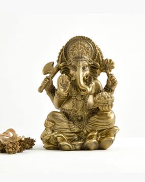 Decorative Lord Ganesha On Lotus Figurine-image-32