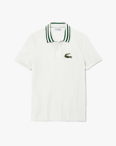 Lacoste polo sales white crocodile
