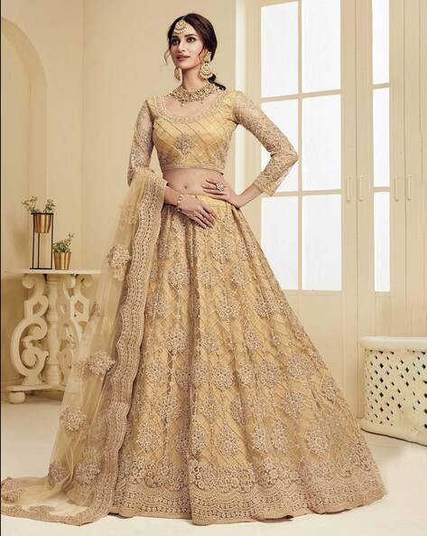 Designer Bollywood Style Cream Color Lehenga Choli set