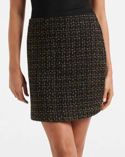Buy Black Gold Metallic Suit Skirts for Women by Forever New