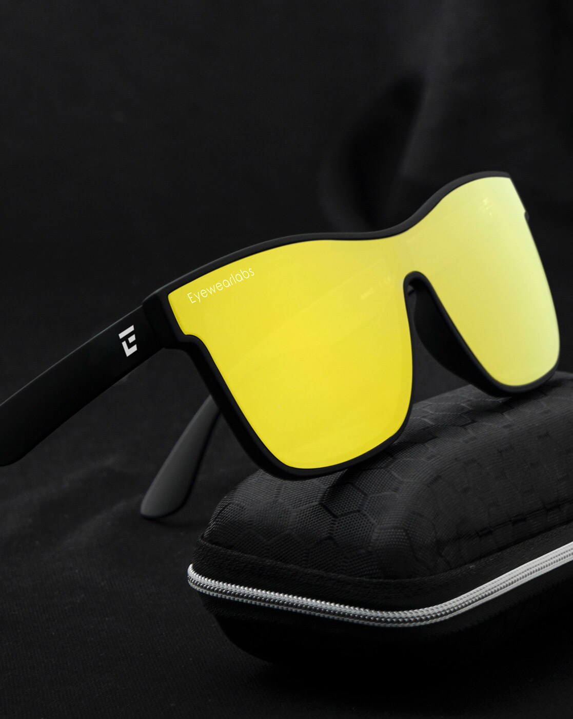 sunglasses polarized matte black fire iridium yellow extra arm