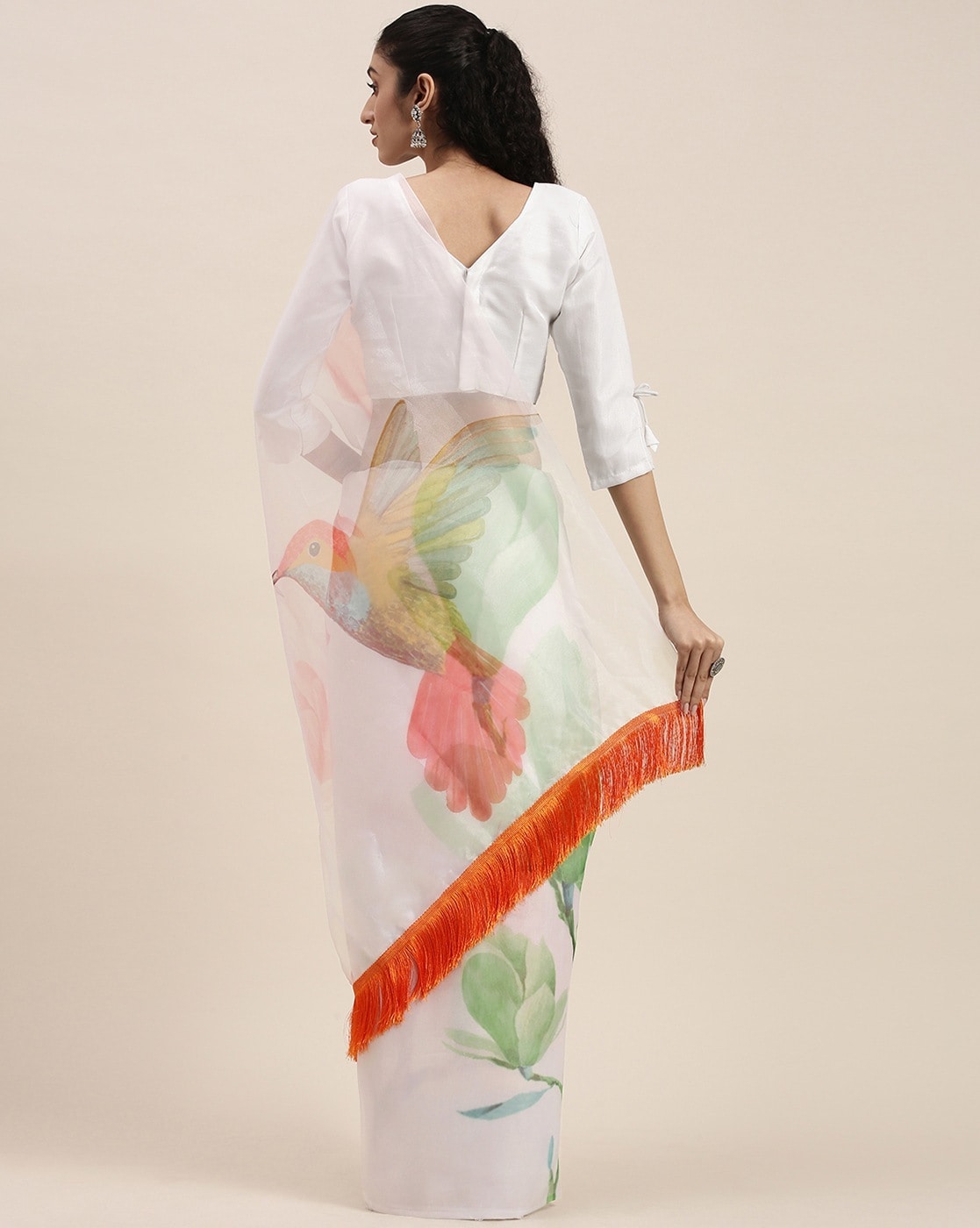 Buy White Sarees for Women by Patlipallu Online | Ajio.com