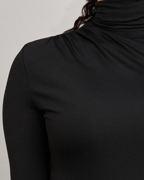 High-Neck Bodysuit with Full Sleeves